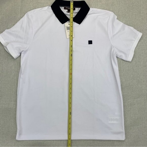 MK Half-Zip Polo Shirt White Michael Kors Size L - Picture 9 of 11